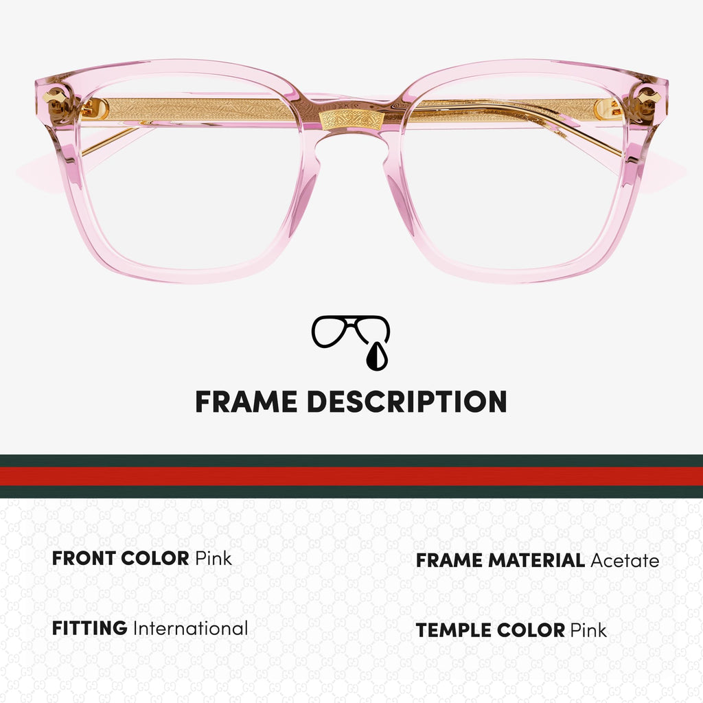 Gucci GG0184O Square Shape Eyeglasses + Bundle with eSHADES Luxury Eyewear Kit