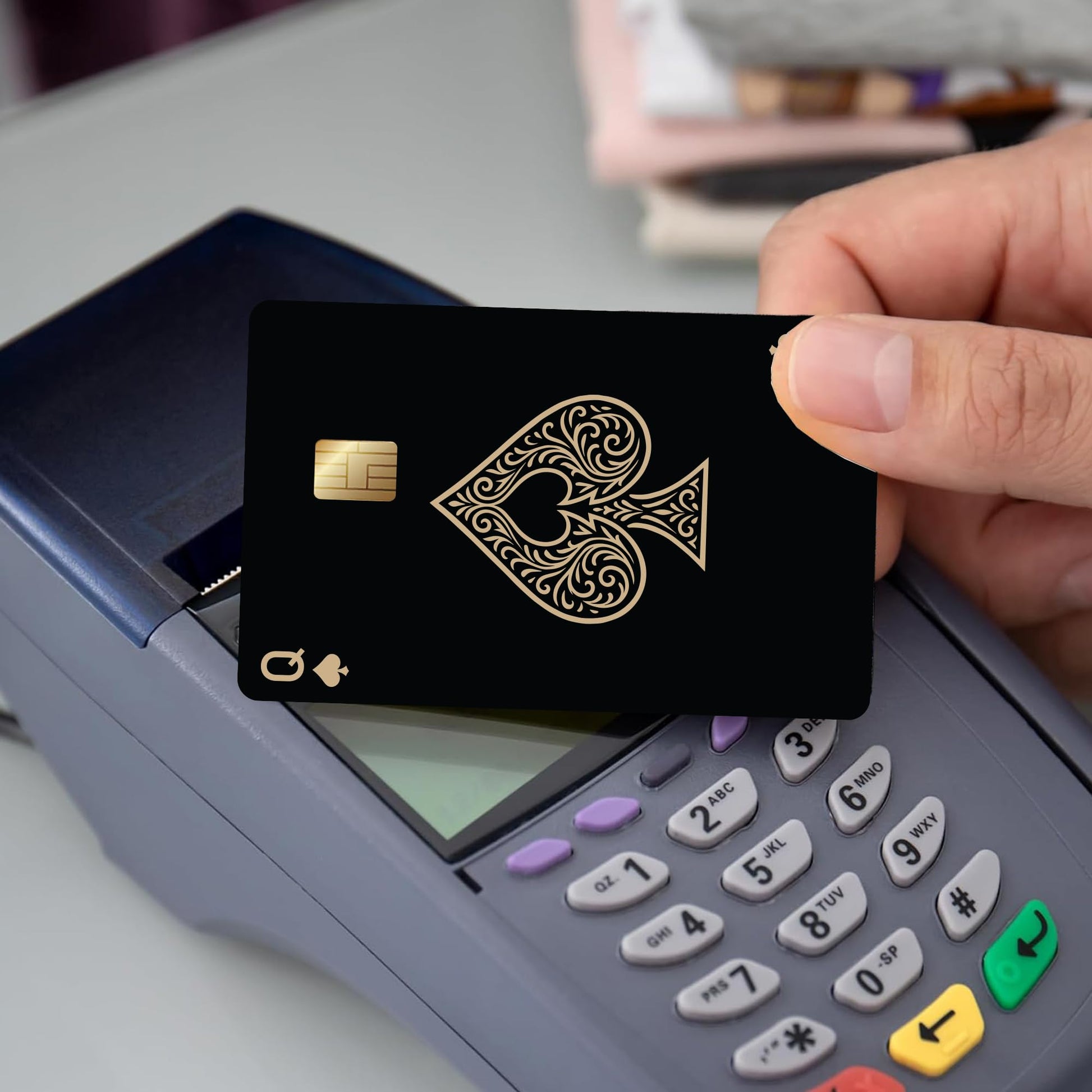 8Pcs Credit Card Skin Sticker, Funny Debit Card Skin Sticker Cover, Durable Vinyl Stickers for Debit Credit Cards, Cute Waterproof Skins Cover for Bank, EBT, Key, Transportation, ID (Poker)