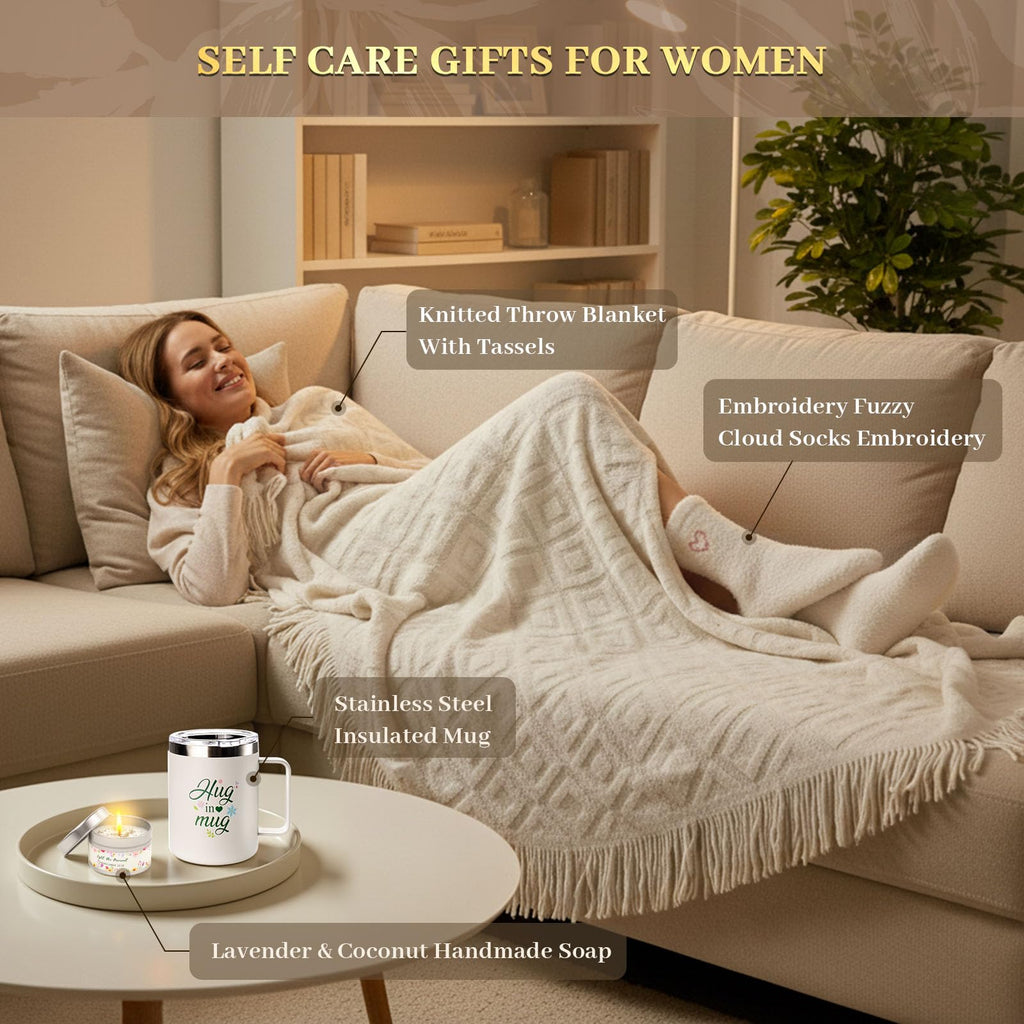 Self Care Gifts for Women Get Well Soon Gift Baskets,Christmas Birthday Gifts for Women Spa Care Package,Thank You Thinking of You Sympathy Gift Box for Mom, Her, Friend, Sister, Wife