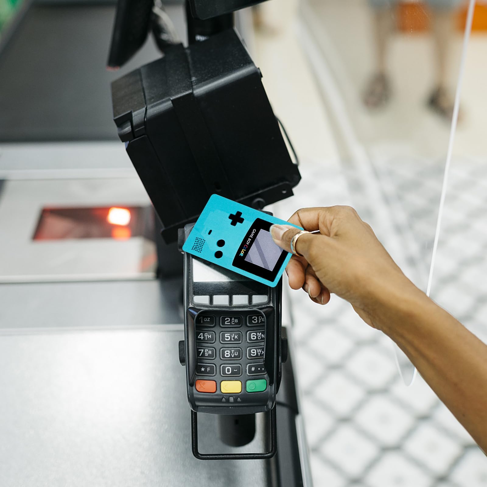 4PCS Credit Card Skin Set, Waterproof Debit Card Sticker Game Machine Theme Bank Card Sticker Skins - Black