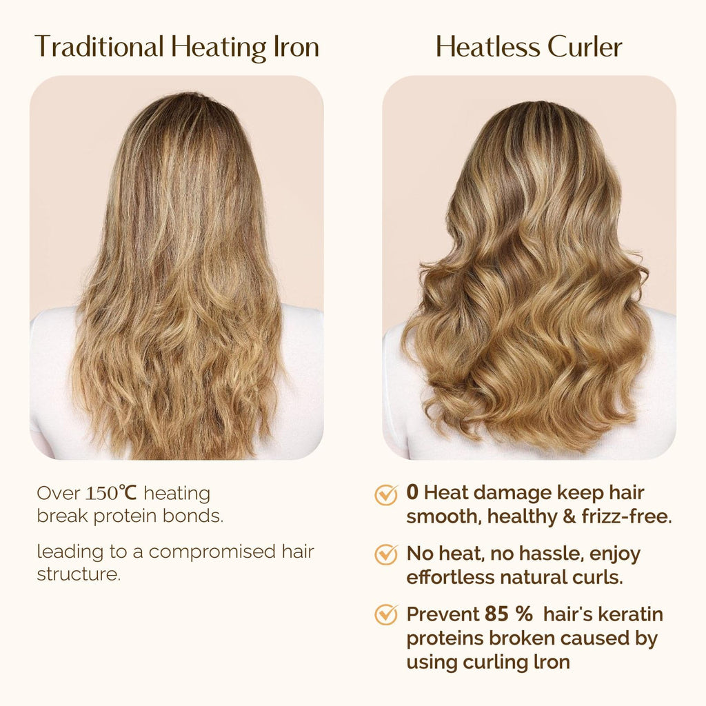 Yanibest Heatless Hair Curler, No Heat Hair Curlers to Sleep in, Super Soft Ribbon Wrap for Long Hair, Overnight Heatless Curling Set with Scrunchies and Clip, for All Hair types