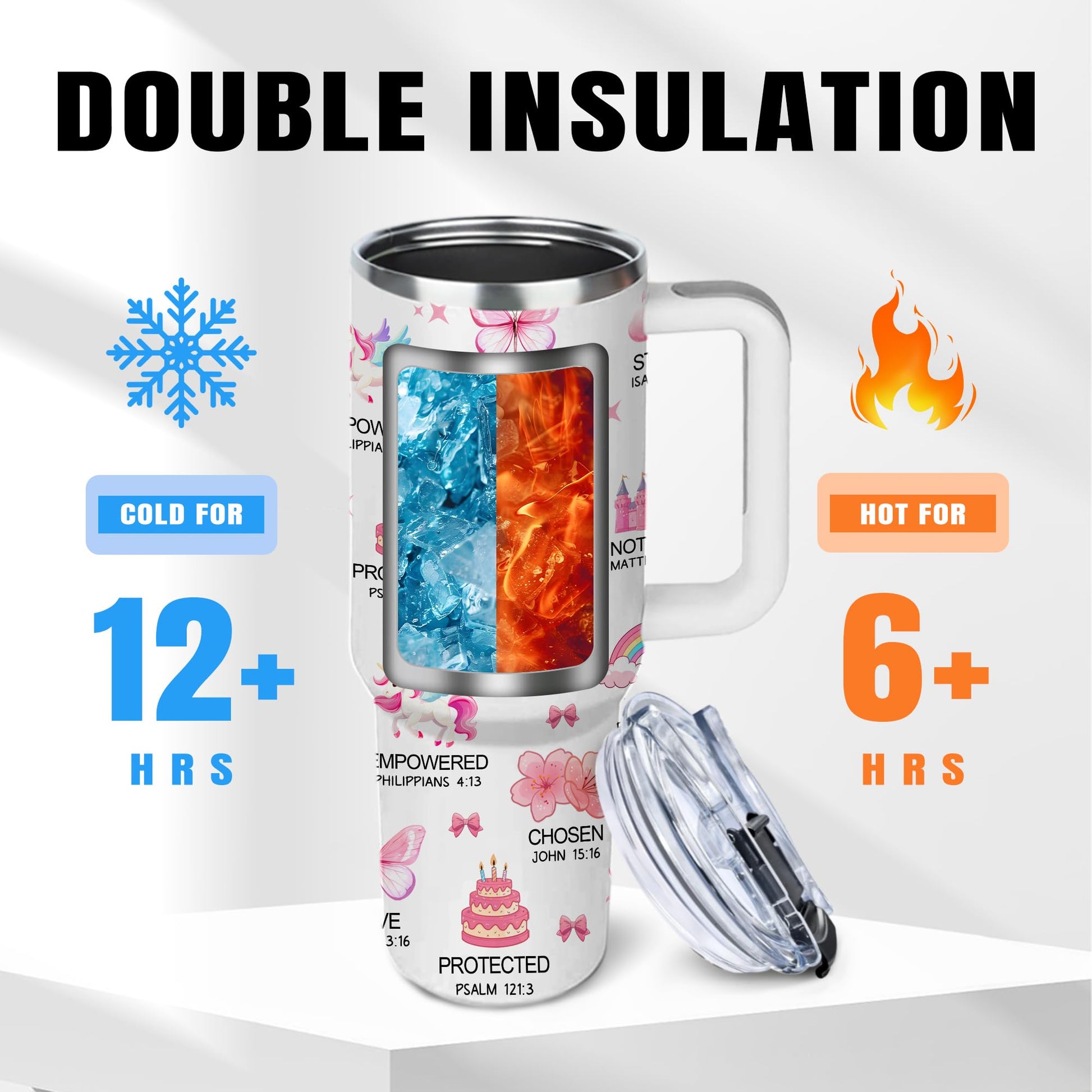 Christian Gifts for Women, 40 oz I Can Do All Things Christ Tumbler With Handle, Inspirational Religious Birthday Gifts for Faith Cup, Christian Jesus God Bible Verse Pastor Prayer Gift for Christmas