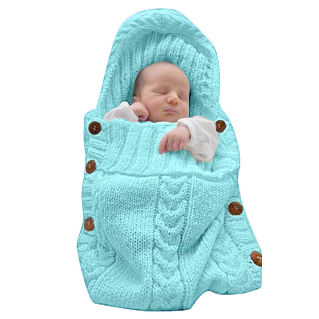 XMWEALTHY Newborn Baby Wrap Swaddle Blanket Knit Sleeping Bag Sleep Sack Stroller Wrap for Baby(Beige) (0-6 Month)