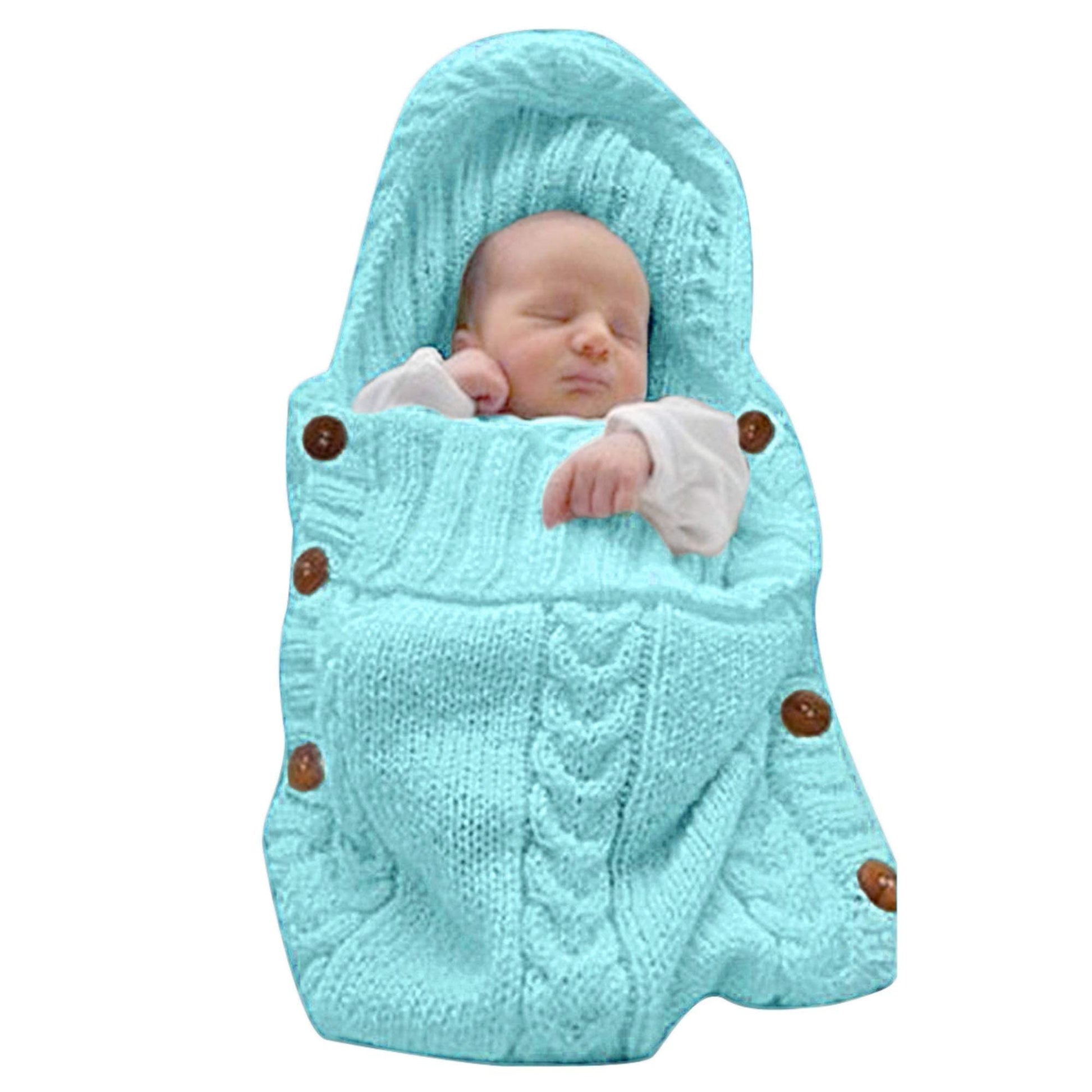 XMWEALTHY Newborn Baby Wrap Swaddle Blanket Knit Sleeping Bag Sleep Sack Stroller Wrap for Baby(Beige) (0-6 Month)