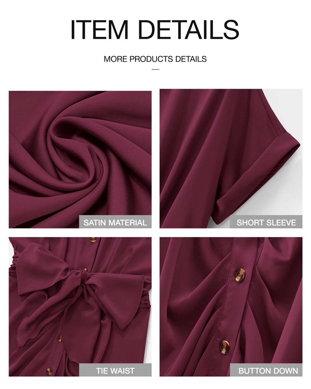 BTFBM Women Button Down Ruched Shirt Dresses Satin Short Sleeve Lapel V Neck Summer Maxi Dress 2025 Party Wedding Guest