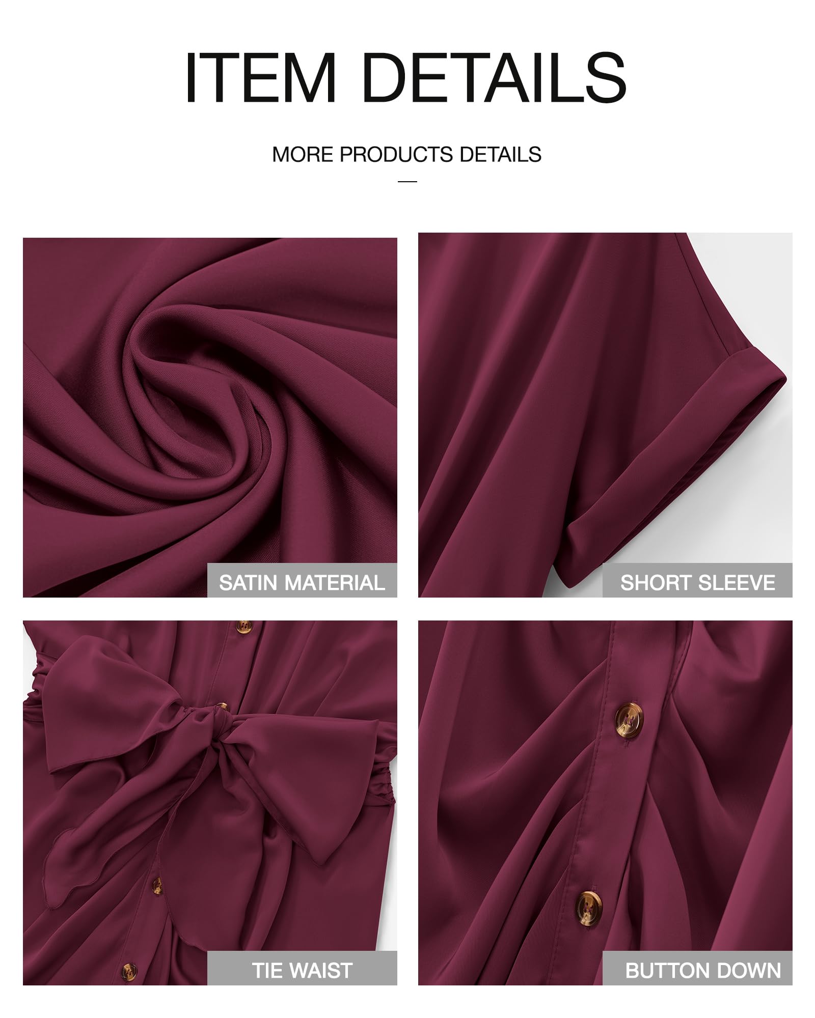 BTFBM Women Button Down Ruched Shirt Dresses Satin Short Sleeve Lapel V Neck Summer Maxi Dress 2025 Party Wedding Guest