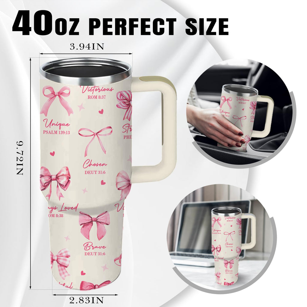 Christian Gifts for Women, 40 oz I Can Do All Things Christ Tumbler With Handle, Inspirational Religious Birthday Gifts for Faith Cup, Christian Jesus God Bible Verse Pastor Prayer Gift for Christmas