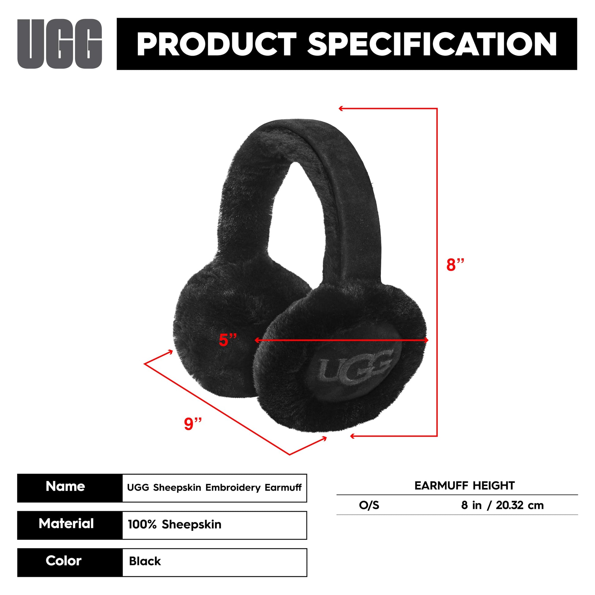 UGG womens Water Resistant Sheepskin Earmuffs With Embroidered Logo