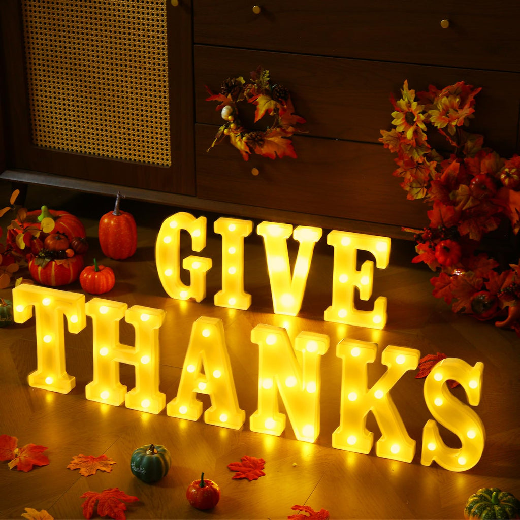 11 Pcs Happy Kwanzaa Large LED Letter Sign LED Lights Battery Powered Table Decorations for Party Favor Light Centerpiece Tabletop Decoration