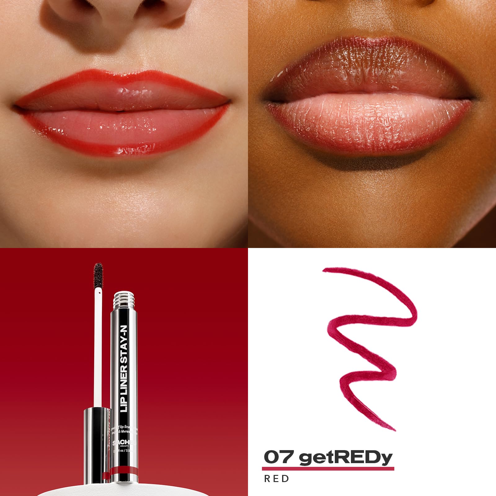 Sacheu Lip Liner STAY-N Peel Off Lip Stain — Long Lasting Matte Lip Tattoo Transfer Proof Lipstain Infused with Hyaluronic Acid & Vitamin E for All Skin Types — Vegan & Cruelty-Free, Deep Bundle