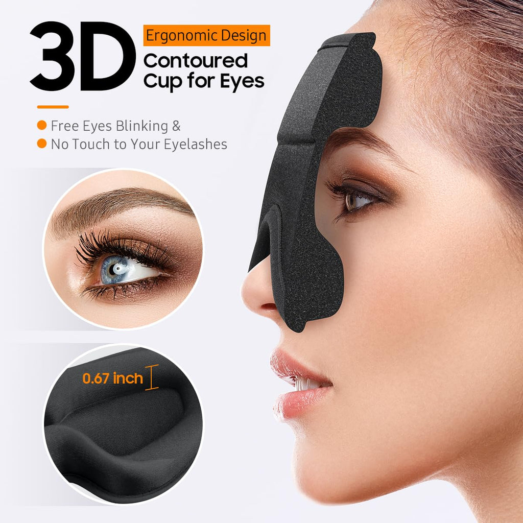 Sleep Mask, Premium Eye Mask for Sleeping, Total Blackout, Super Soft Comfort, Adjustable Fit, Upgraded 3D Ergonomic Designed Sleeping Mask for Home, Office, Travel, Meditation, Yoga, Pink