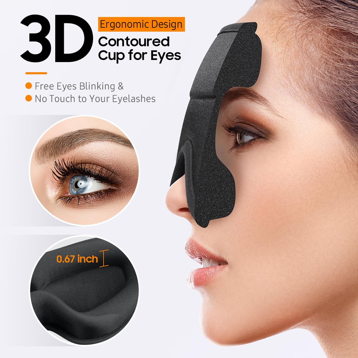 Sleep Mask, Premium Eye Mask for Sleeping, Total Blackout, Super Soft Comfort, Adjustable Fit, Upgraded 3D Ergonomic Designed Sleeping Mask for Home, Office, Travel, Meditation, Yoga, Pink
