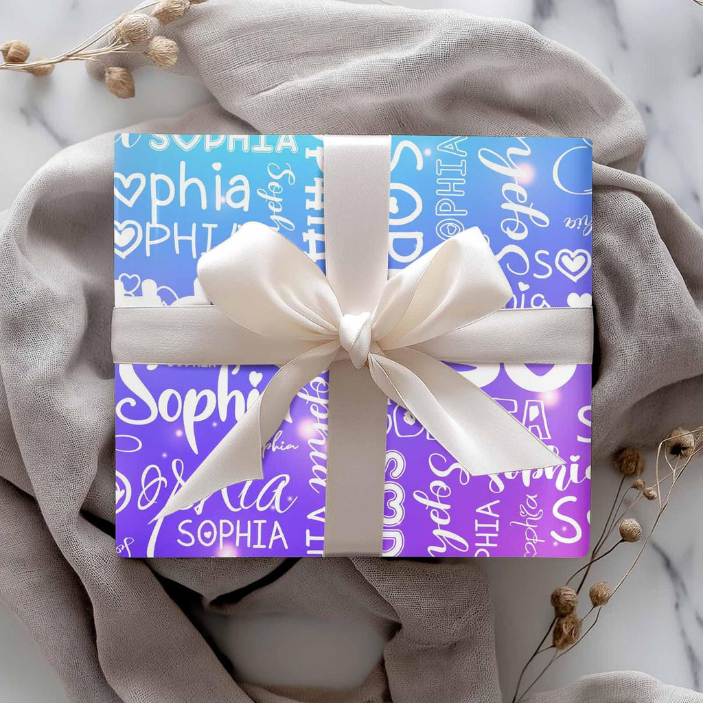 InterestPrint Custom Photo Wrapping Paper Merry Christmas with Christmas hat Wrapping Paper Custom Name Gift Wrap Roll Perfect for Birthdays 58"x 23"