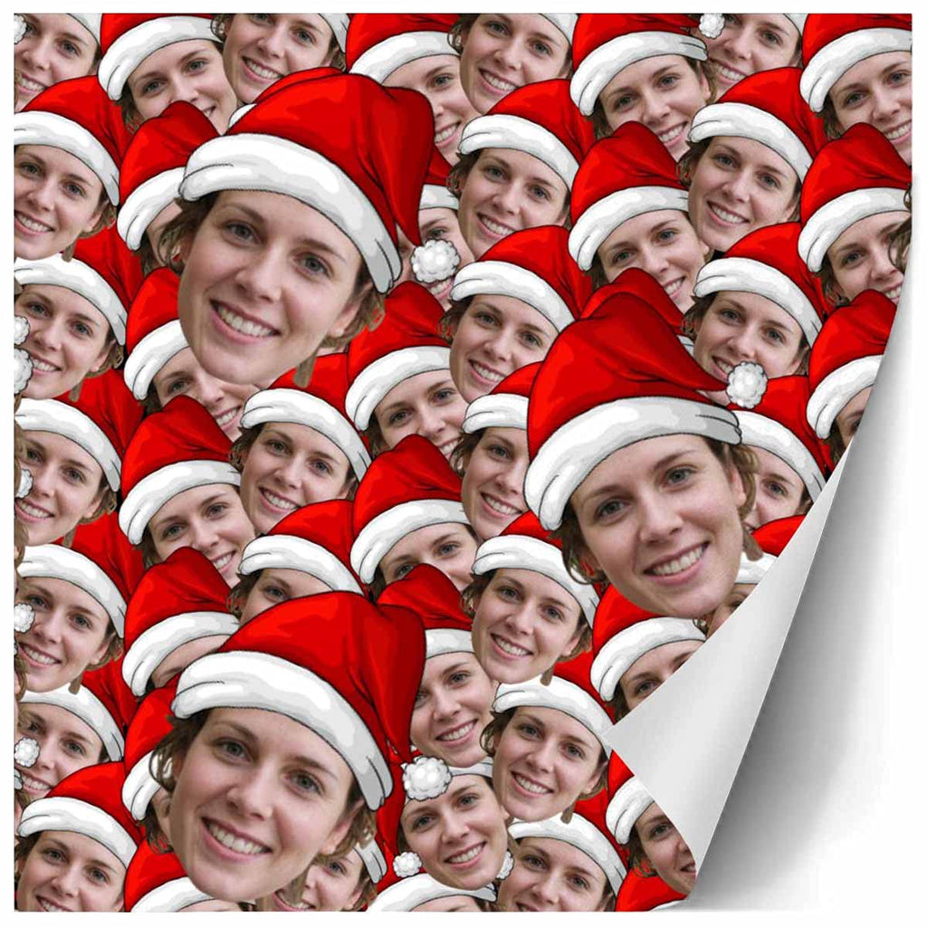 InterestPrint Custom Photo Wrapping Paper Merry Christmas with Christmas hat Wrapping Paper Custom Name Gift Wrap Roll Perfect for Birthdays 58"x 23"