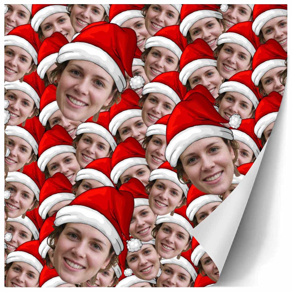 InterestPrint Custom Photo Wrapping Paper Merry Christmas with Christmas hat Wrapping Paper Custom Name Gift Wrap Roll Perfect for Birthdays 58"x 23"