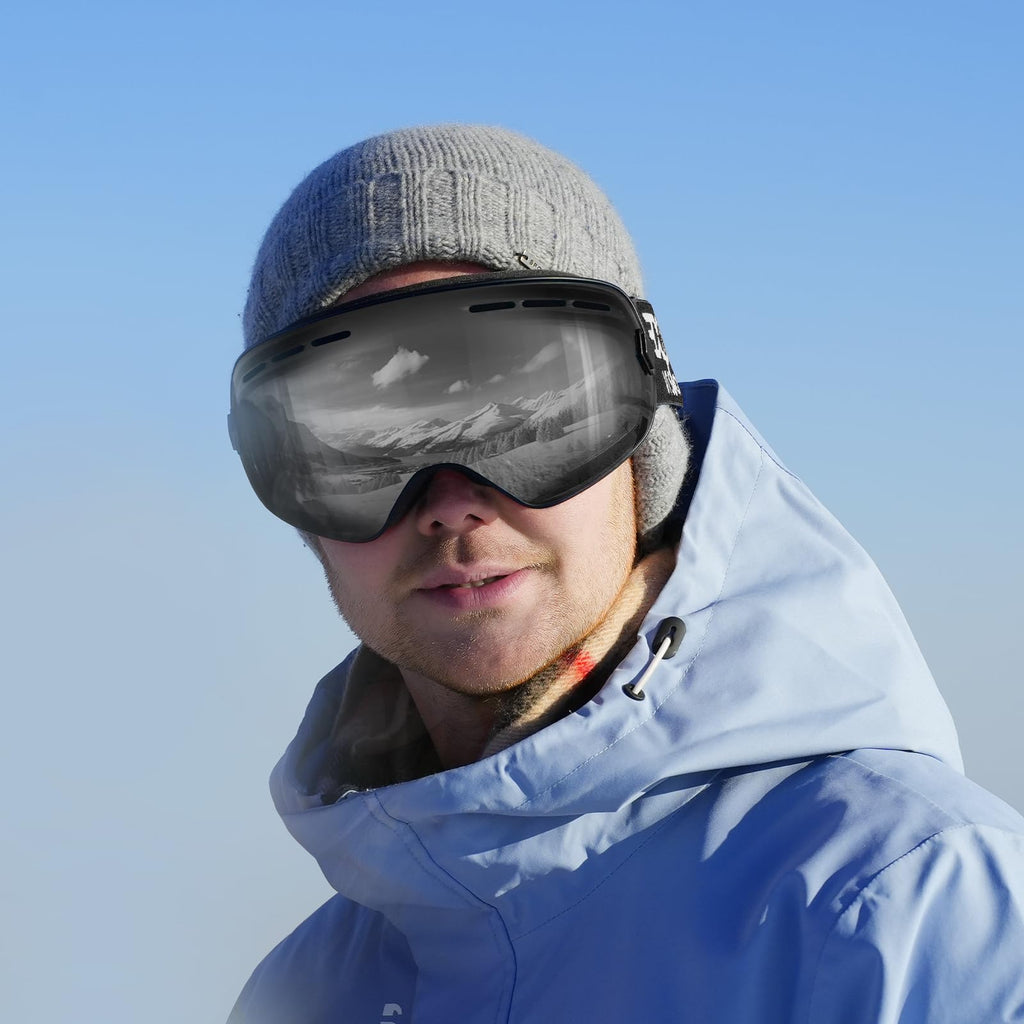 EXP VISION Snowboard Ski Goggles Men Women Youth, Anti Fog OTG Winter Snow Goggles Spherical Detachable Lens