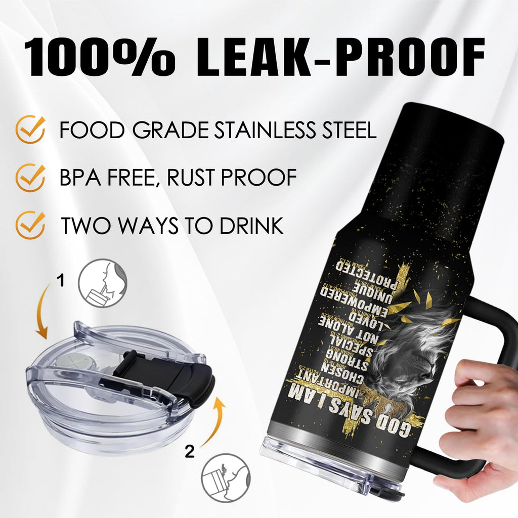 Christian Gifts for Women, 40 oz I Can Do All Things Christ Tumbler With Handle, Inspirational Religious Birthday Gifts for Faith Cup, Christian Jesus God Bible Verse Pastor Prayer Gift for Christmas