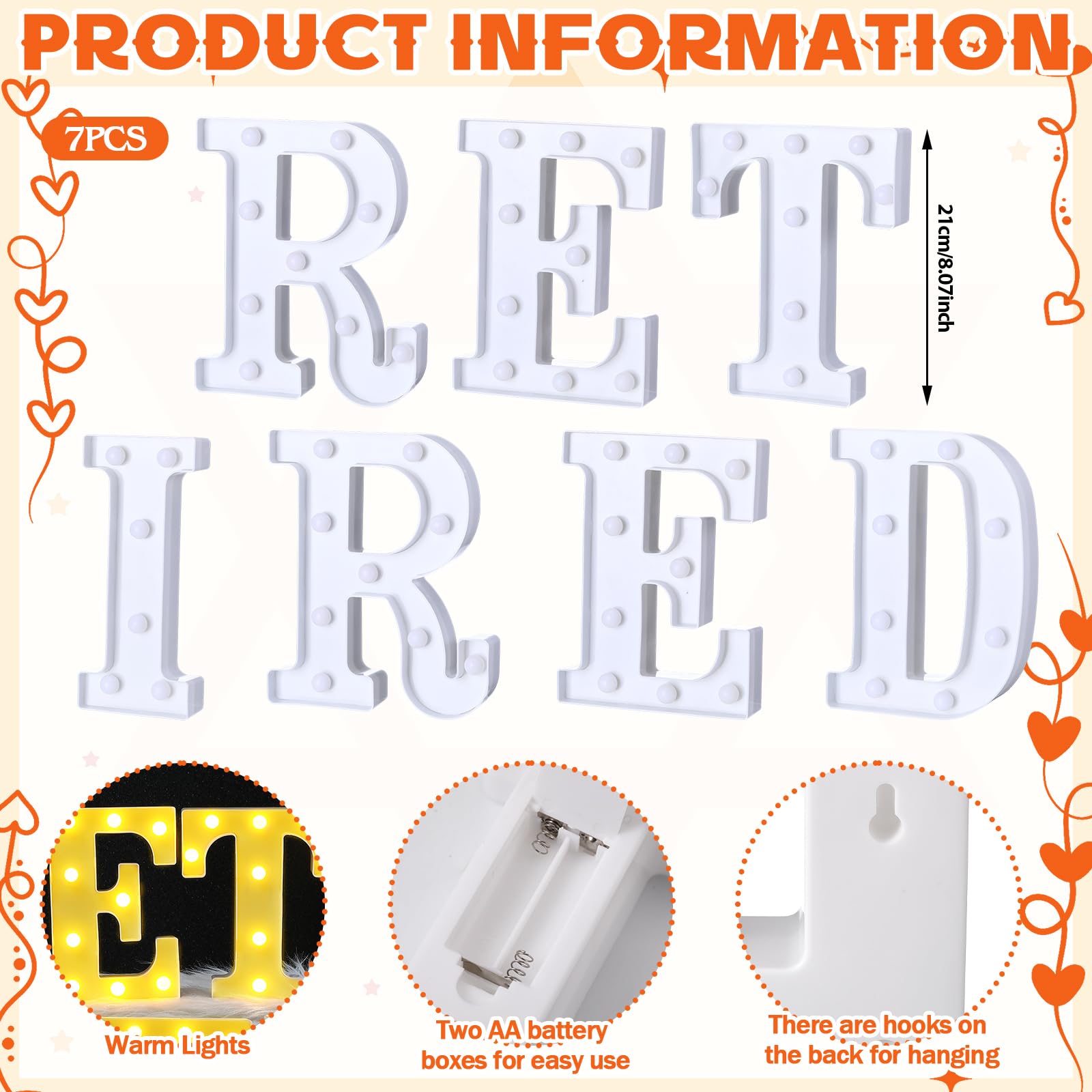 11 Pcs Happy Kwanzaa Large LED Letter Sign LED Lights Battery Powered Table Decorations for Party Favor Light Centerpiece Tabletop Decoration