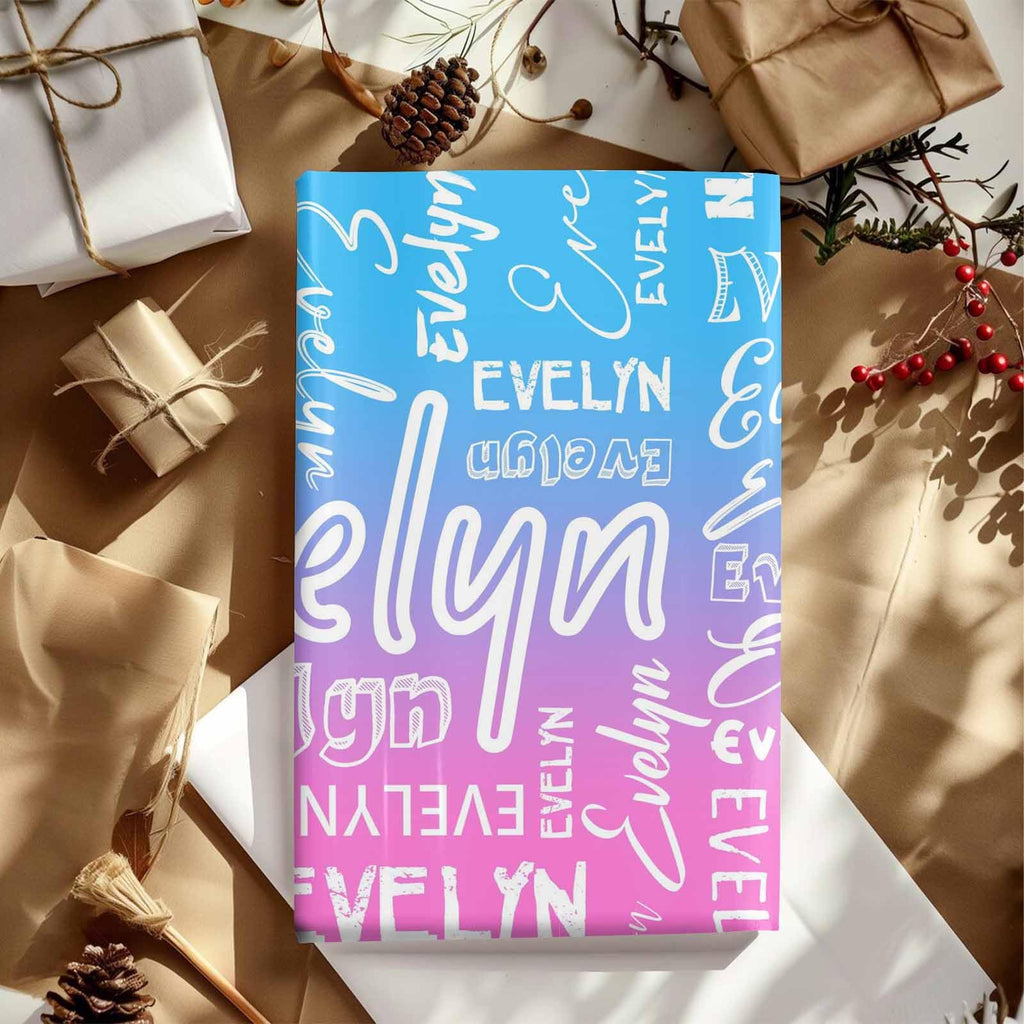 InterestPrint Custom Photo Wrapping Paper Merry Christmas with Christmas hat Wrapping Paper Custom Name Gift Wrap Roll Perfect for Birthdays 58"x 23"