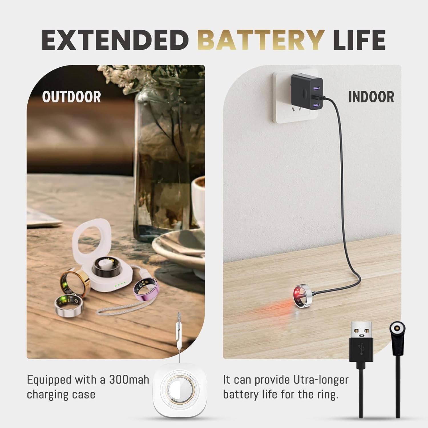 Smart Ring for Women Men, Health Tracker with Heart Rate/Blood Oxygen/Blood Pressure/Sleep Monitoring/Step Counting, IP68 Waterproof Fitness Ring, No App Fees for iPhone & Android (Black, 8#)