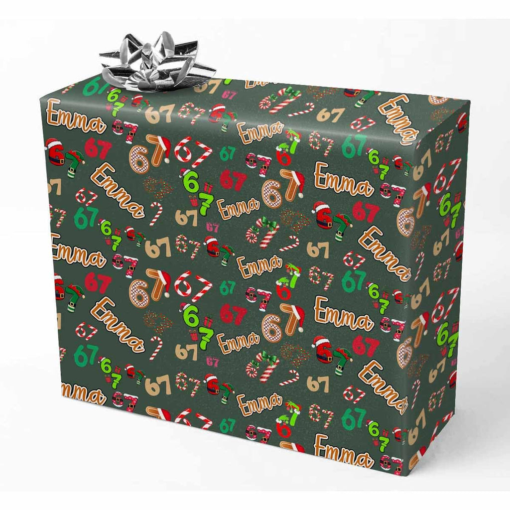 InterestPrint Custom Photo Wrapping Paper Merry Christmas with Christmas hat Wrapping Paper Custom Name Gift Wrap Roll Perfect for Birthdays 58"x 23"