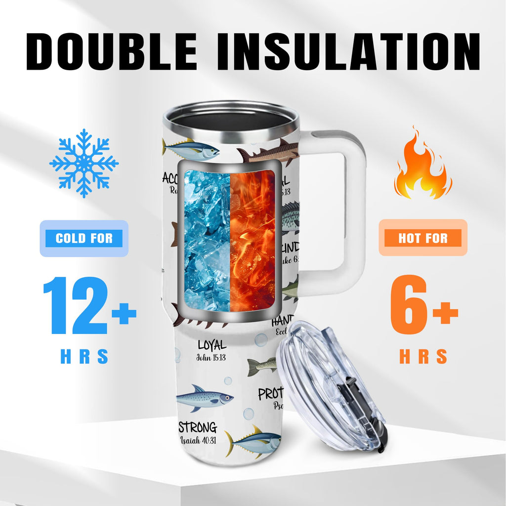 Christian Gifts for Women, 40 oz I Can Do All Things Christ Tumbler With Handle, Inspirational Religious Birthday Gifts for Faith Cup, Christian Jesus God Bible Verse Pastor Prayer Gift for Christmas