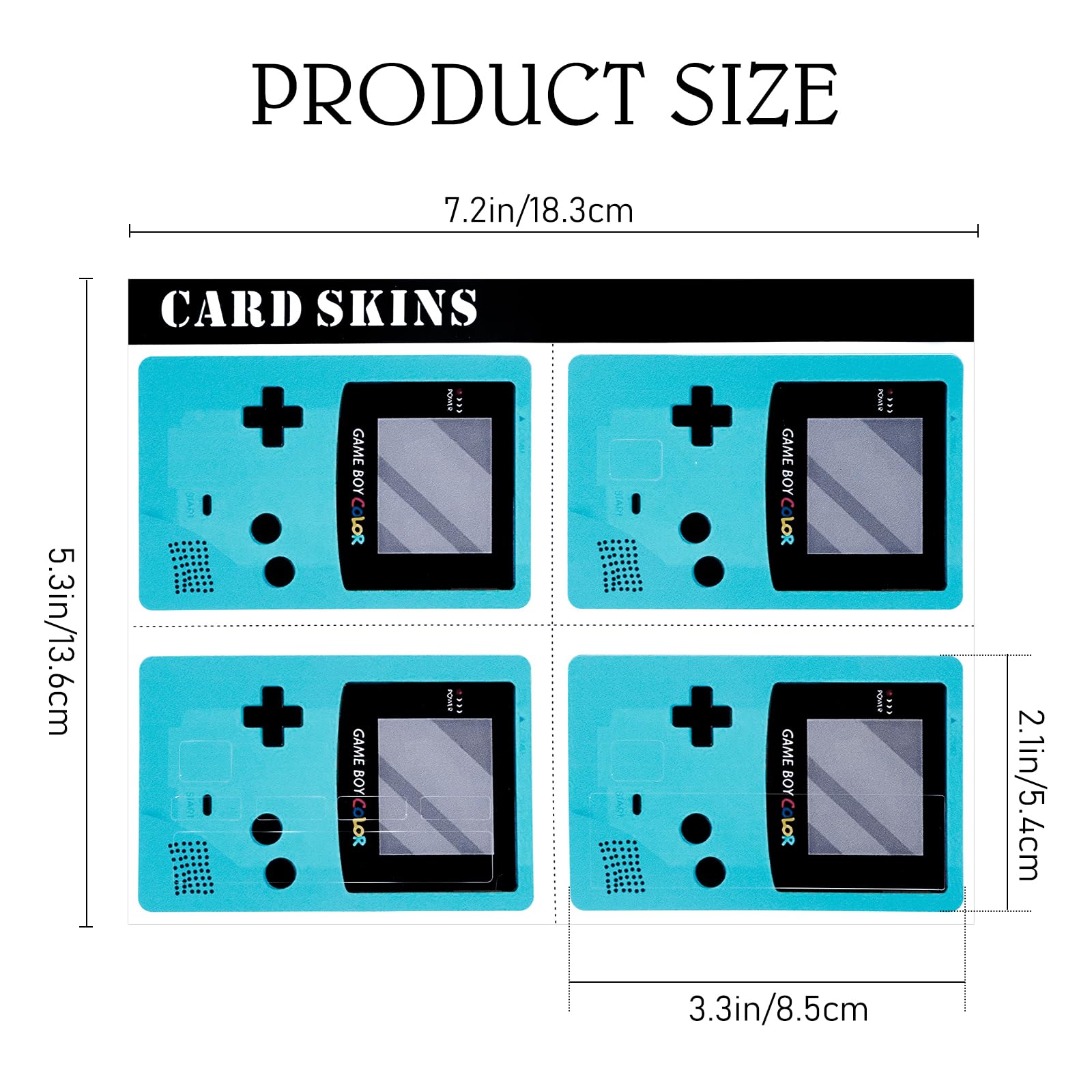 4PCS Credit Card Skin Set, Waterproof Debit Card Sticker Game Machine Theme Bank Card Sticker Skins - Black