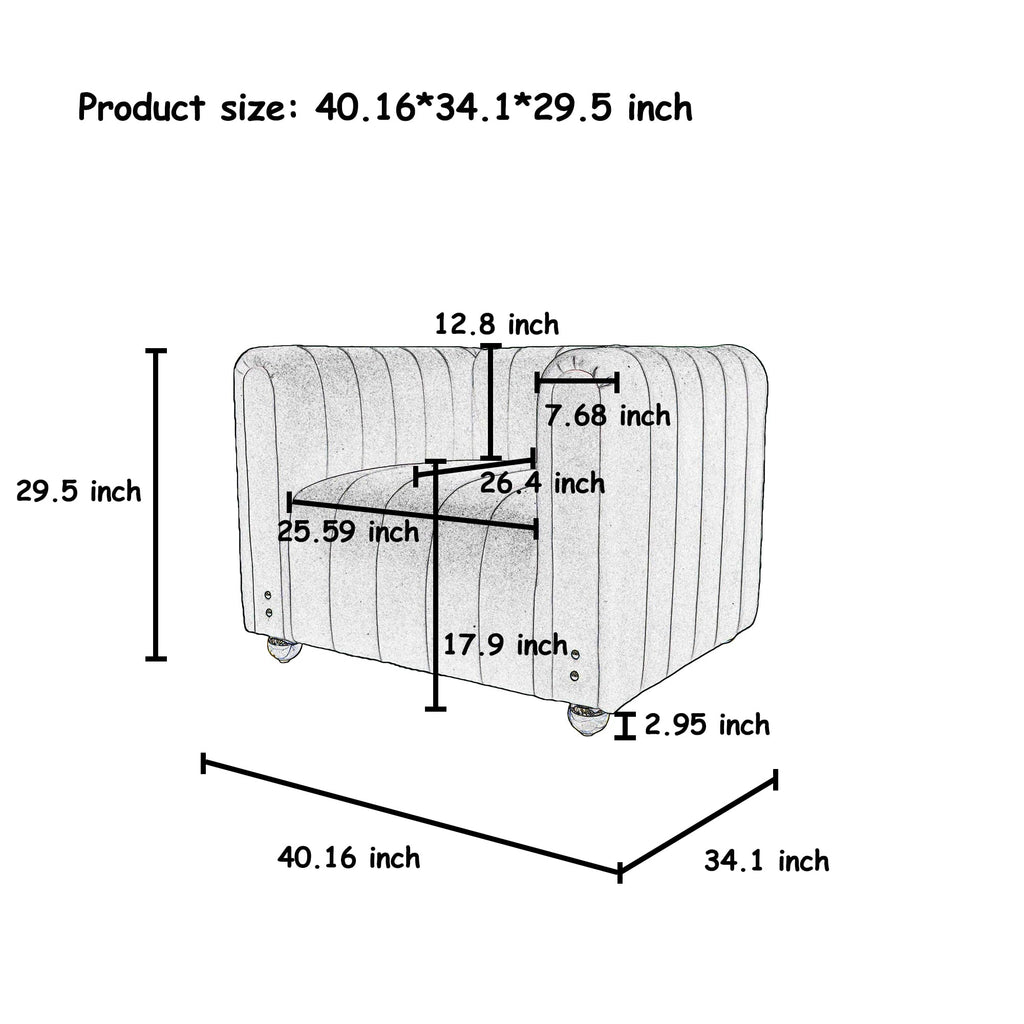 81" W Tufted Velvet Couch,Modern Velvet Sofa with Round Handrails and Metal Legs for Living Room,Office,Apartment (1, Pink)