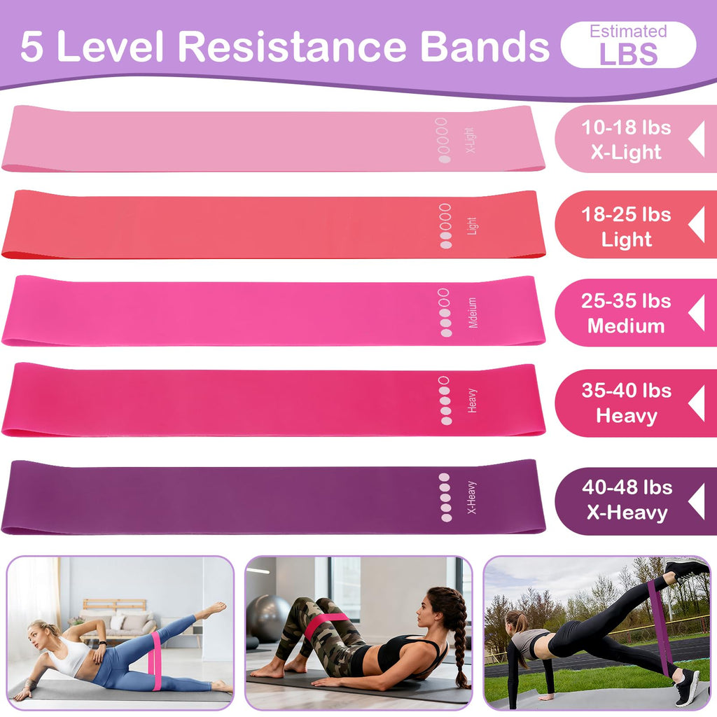 Hoedia 17 PCS Pilates Kit for Women, Pilates Equipment Ring and Ball Set with Resistance Bands, Yoga Strap, Core Sliders, Socks, Bag & Guide for Starter Home Workout Fitness Gym Essentials