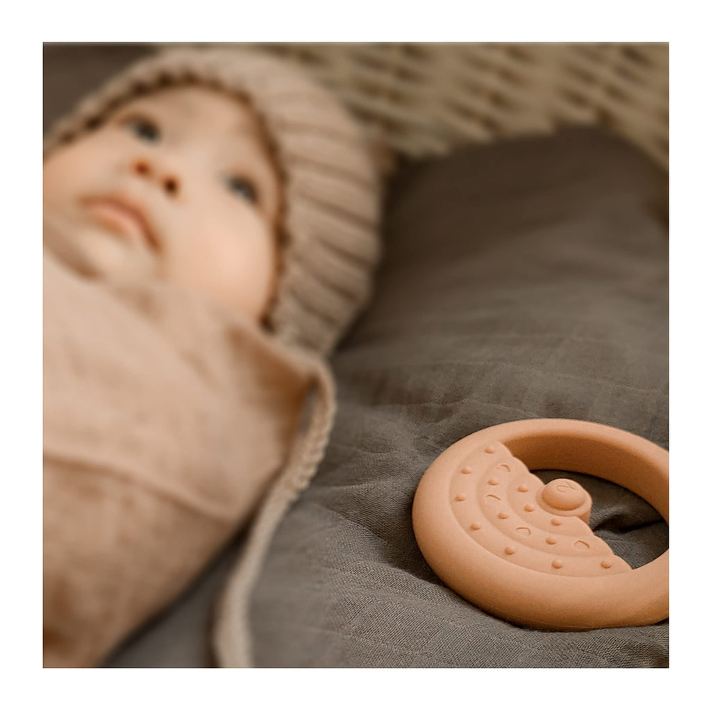 Moonkie Stacks of Circles Soft Teething Toy | Educational Learning Baby Toy | Stacking Ring Toys for Babies Boy and Girl | 7 Piece Teethers Set