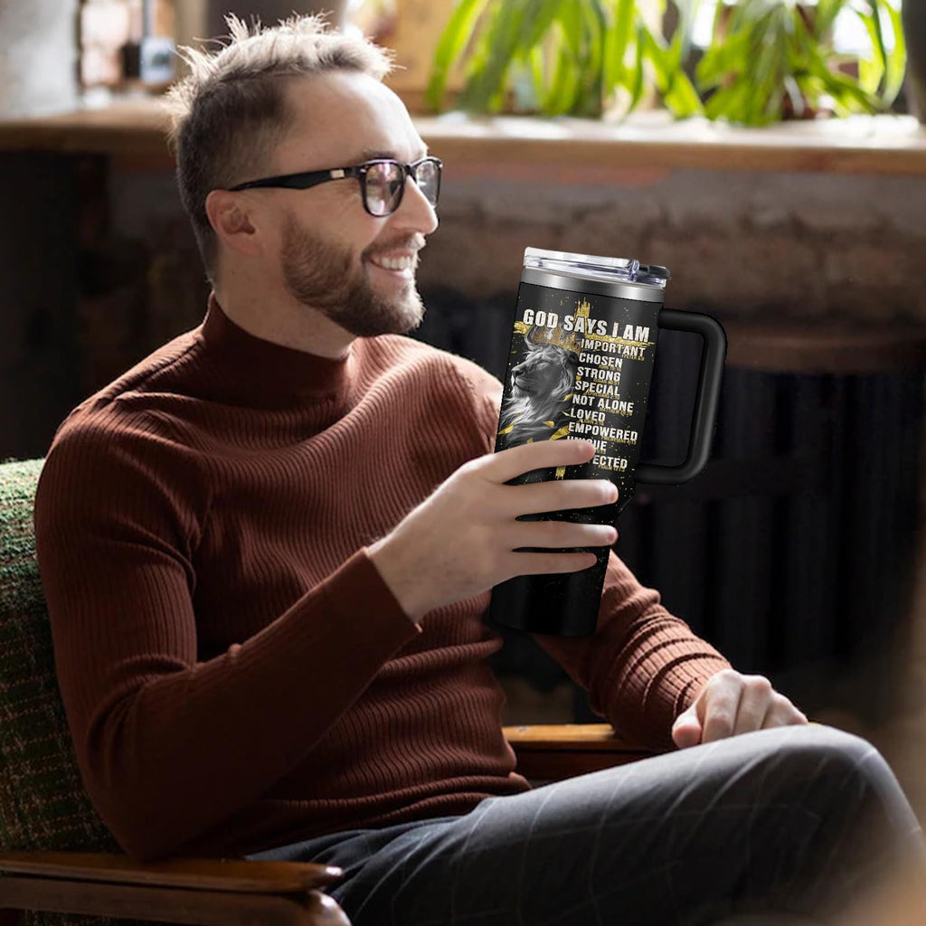 Christian Gifts for Women, 40 oz I Can Do All Things Christ Tumbler With Handle, Inspirational Religious Birthday Gifts for Faith Cup, Christian Jesus God Bible Verse Pastor Prayer Gift for Christmas