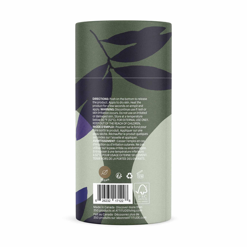 ATTITUDE Natural Deodorant, Aluminum-free, Odor Control & Long Lasting, Nourishing Ingredients, Castor, Jojoba Oils, Baking Soda-free, EWG Verified, For Men & Women, Patchouli & Black Pepper, 3 Oz
