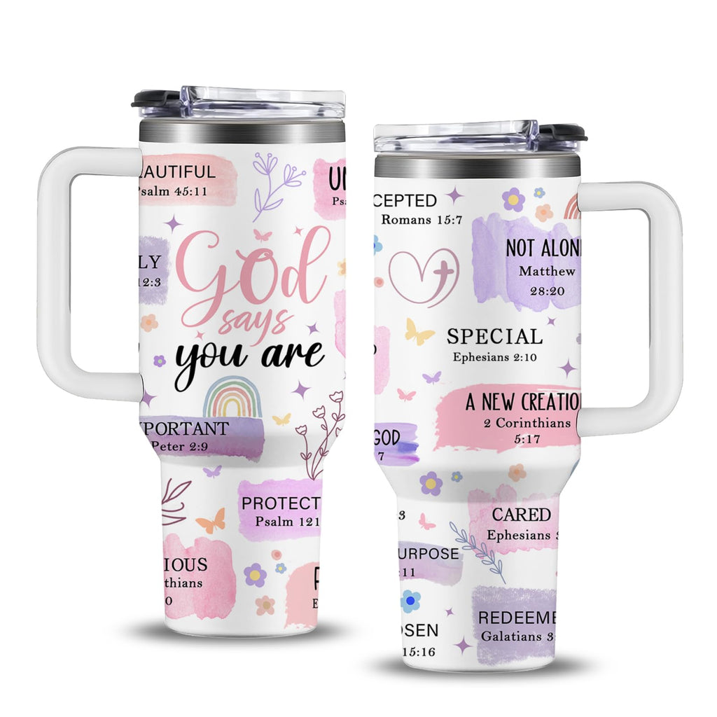 Christian Gifts for Women, 40 oz I Can Do All Things Christ Tumbler With Handle, Inspirational Religious Birthday Gifts for Faith Cup, Christian Jesus God Bible Verse Pastor Prayer Gift for Christmas