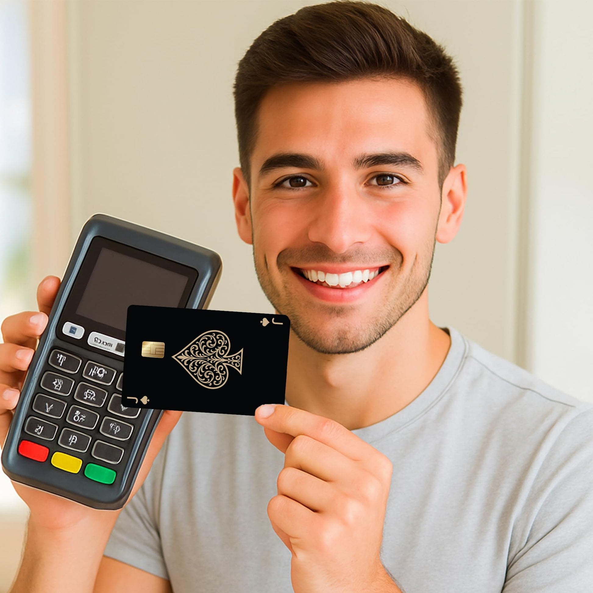 8Pcs Credit Card Skin Sticker, Funny Debit Card Skin Sticker Cover, Durable Vinyl Stickers for Debit Credit Cards, Cute Waterproof Skins Cover for Bank, EBT, Key, Transportation, ID (Poker)