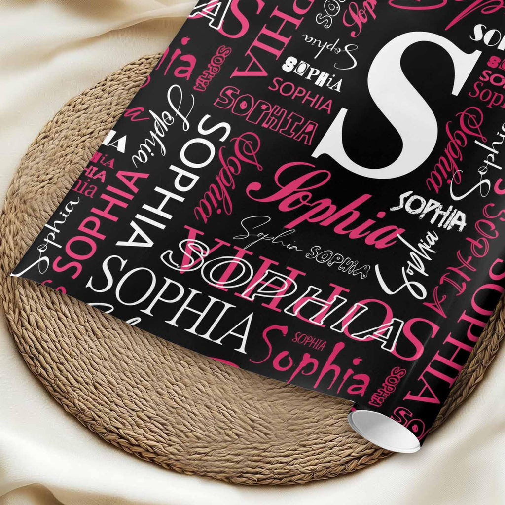 InterestPrint Custom Photo Wrapping Paper Merry Christmas with Christmas hat Wrapping Paper Custom Name Gift Wrap Roll Perfect for Birthdays 58"x 23"