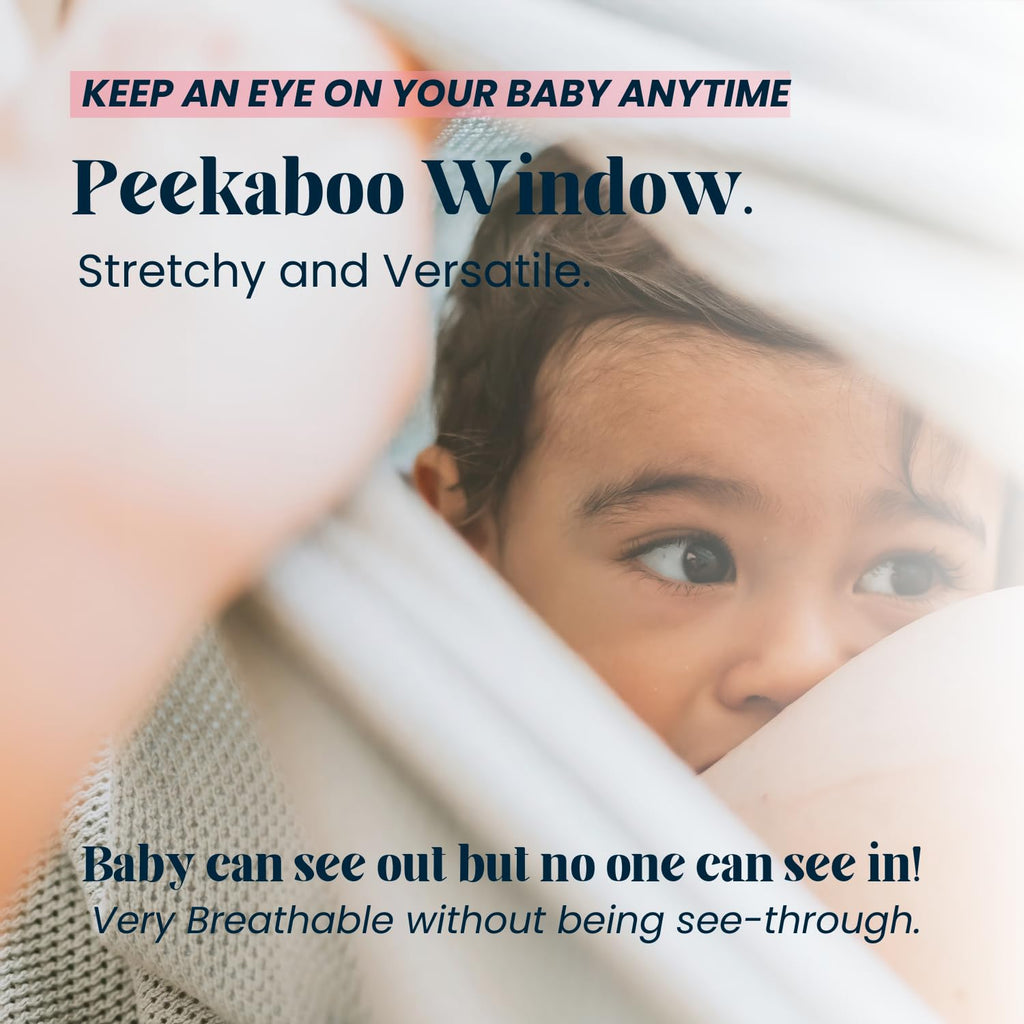 Breathable Nursing Cover Up for Breastfeeding - Privacy Nursing Covers - Newborn Essentials Must Haves - Improved Ponchy by Gold Mamas - Sand