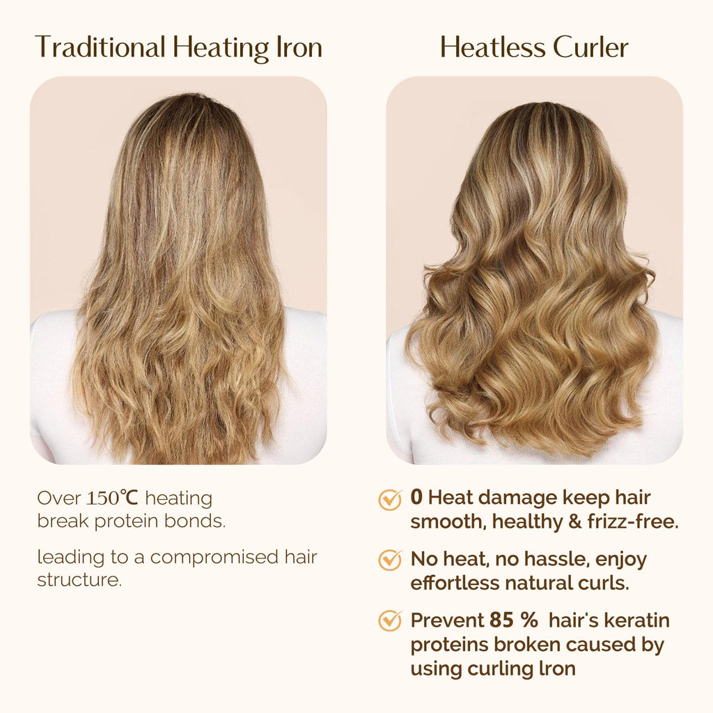 Yanibest Heatless Hair Curler, No Heat Hair Curlers to Sleep in, Super Soft Ribbon Wrap for Long Hair, Overnight Heatless Curling Set with Scrunchies and Clip, for All Hair types