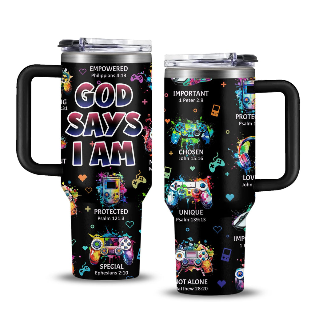 Christian Gifts for Women, 40 oz I Can Do All Things Christ Tumbler With Handle, Inspirational Religious Birthday Gifts for Faith Cup, Christian Jesus God Bible Verse Pastor Prayer Gift for Christmas