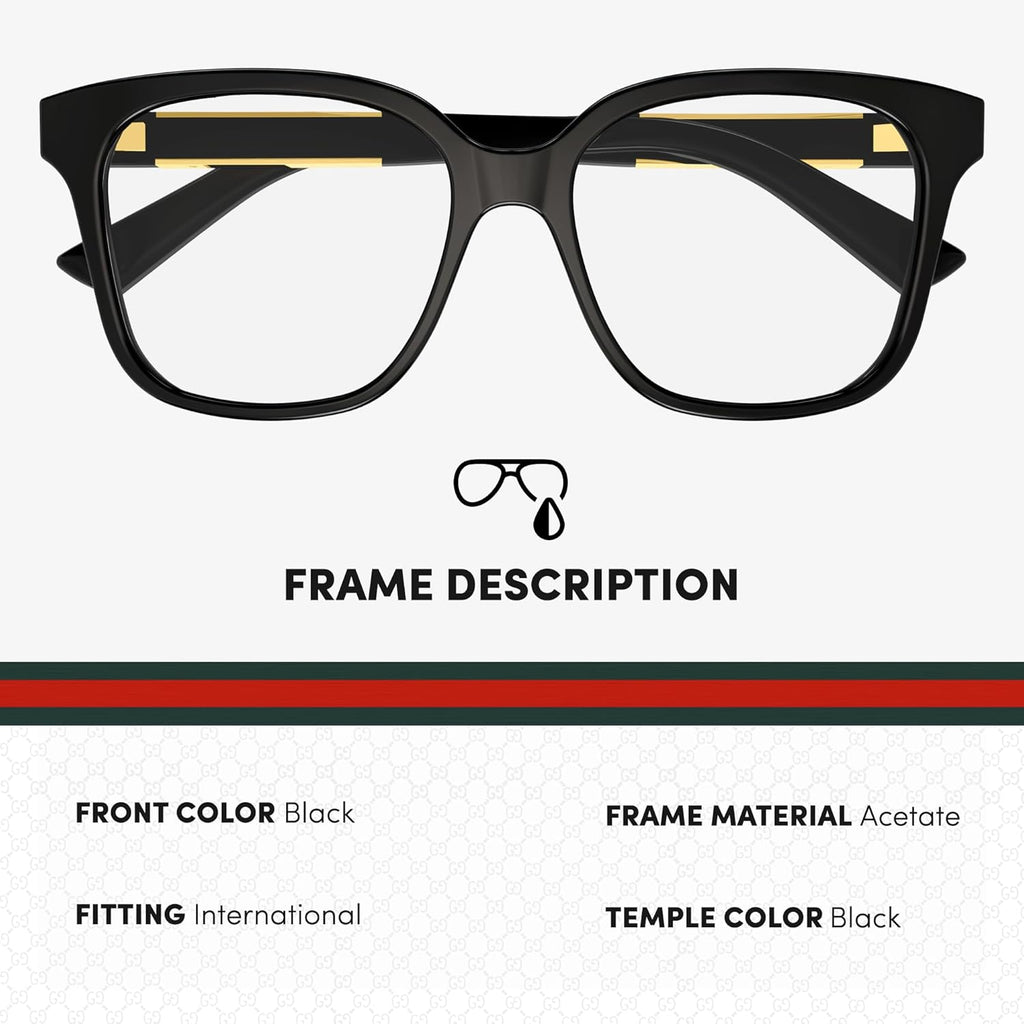 Gucci GG1192O Designer Fashion Eyeglasses Stylish Square Frame Eyewear with Luxury eSHADES Kit - Embrace Sophistication and Elegance
