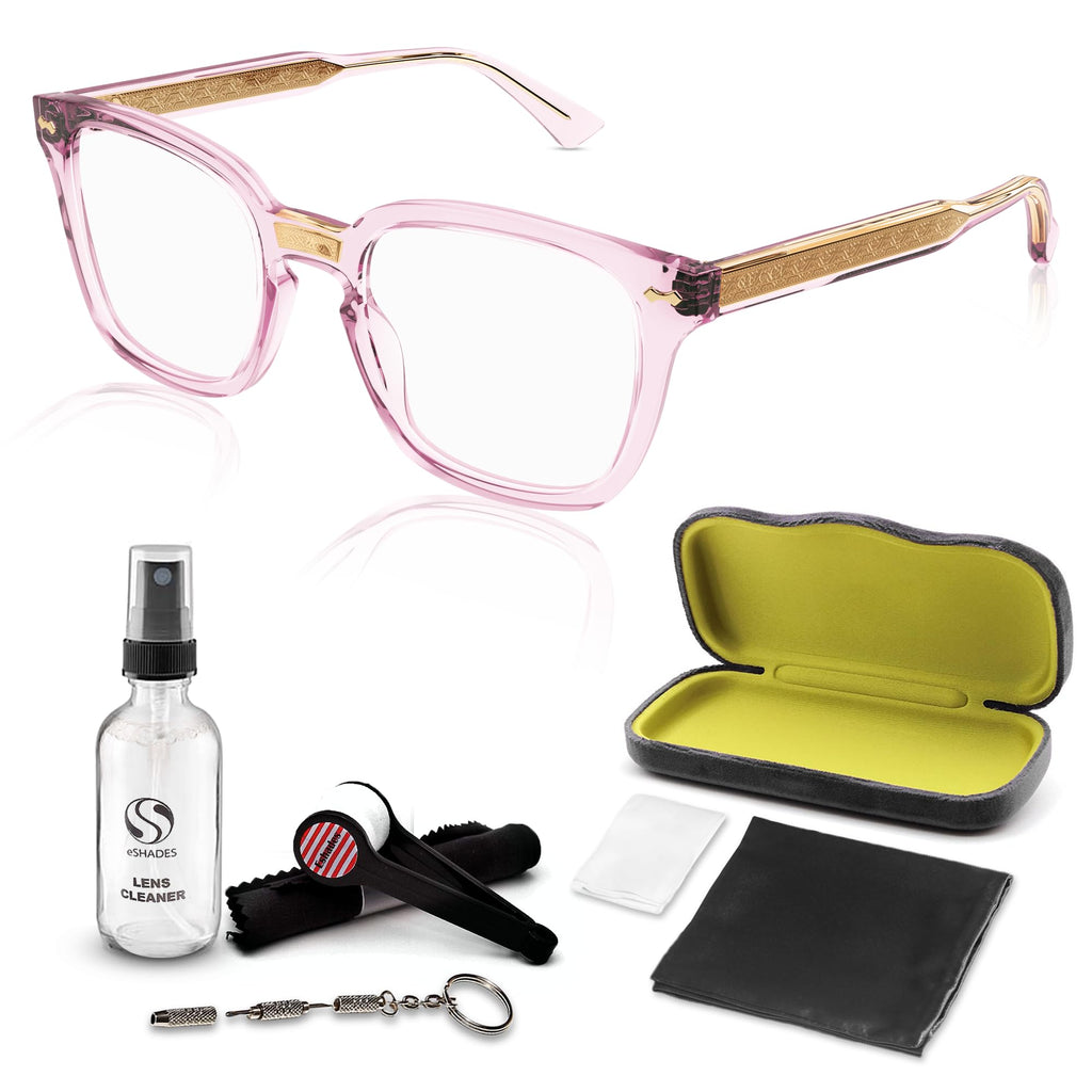 Gucci GG0184O Square Shape Eyeglasses + Bundle with eSHADES Luxury Eyewear Kit