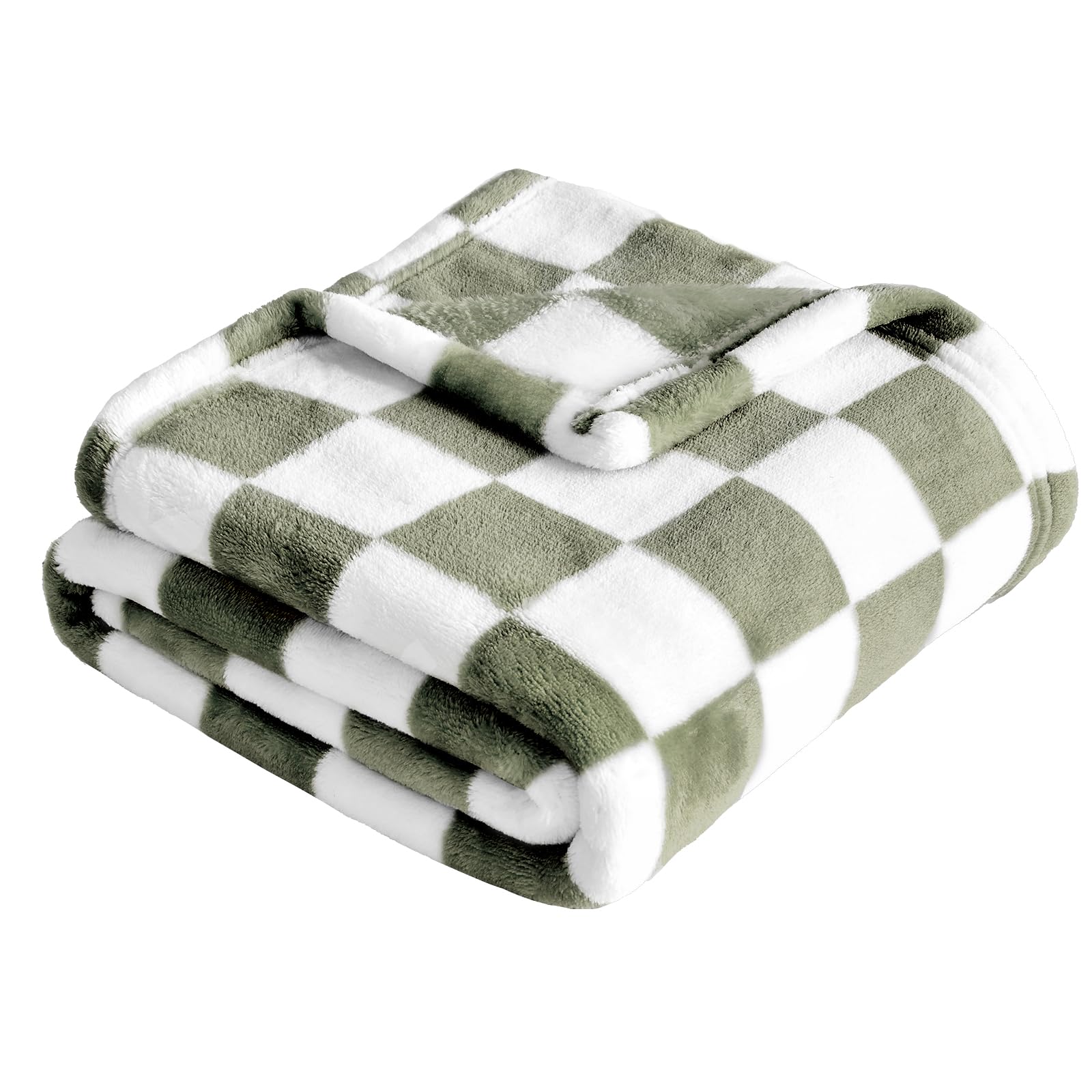 Yurhap Checkered Baby Blanket Fleece Baby Blankets Neutral for Boys Girls, Super Soft Warm Lightweight Infant Toddler Newborn Receiving Blankets for Crib Stroller, 30''x40'', Khaki
