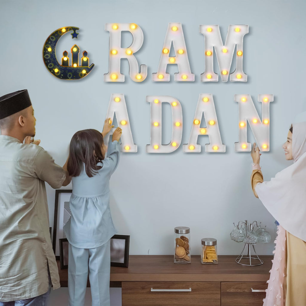 11 Pcs Happy Kwanzaa Large LED Letter Sign LED Lights Battery Powered Table Decorations for Party Favor Light Centerpiece Tabletop Decoration