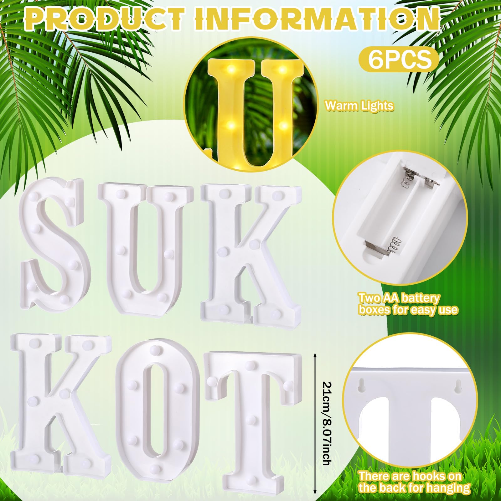 11 Pcs Happy Kwanzaa Large LED Letter Sign LED Lights Battery Powered Table Decorations for Party Favor Light Centerpiece Tabletop Decoration