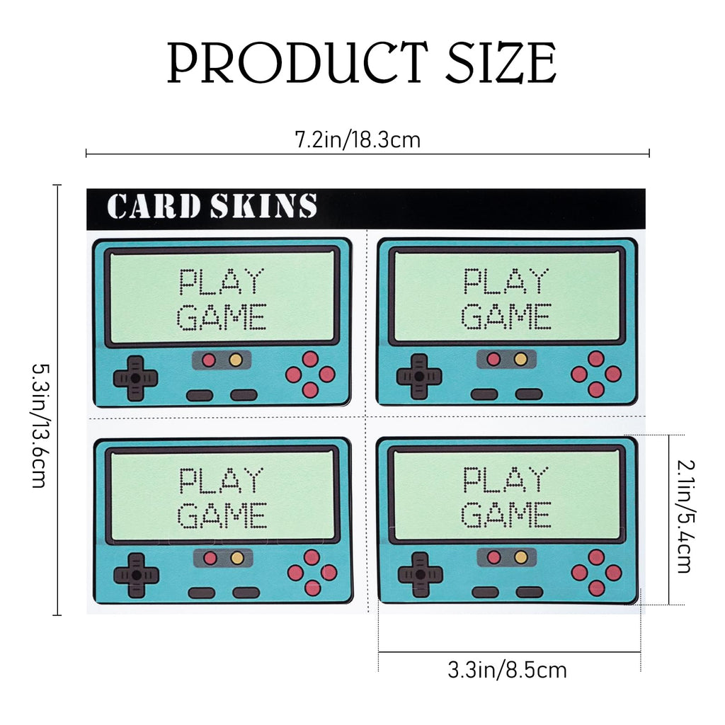 4PCS Credit Card Skin Set, Waterproof Debit Card Sticker Game Machine Theme Bank Card Sticker Skins - Black