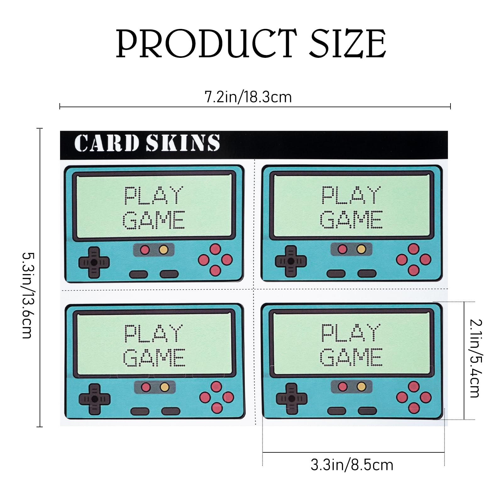 4PCS Credit Card Skin Set, Waterproof Debit Card Sticker Game Machine Theme Bank Card Sticker Skins - Black