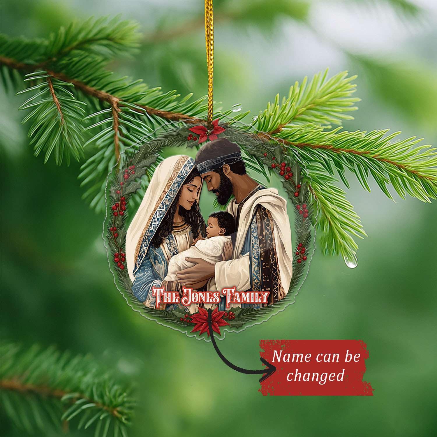 2D Acrylic Christmas Elf Shaped Ornament with Gift Box, Personalized Name Holiday Keepsake, Cute Ornament for Kids Room, Custom Name African-Inspired Decoration, Gifts for Boys