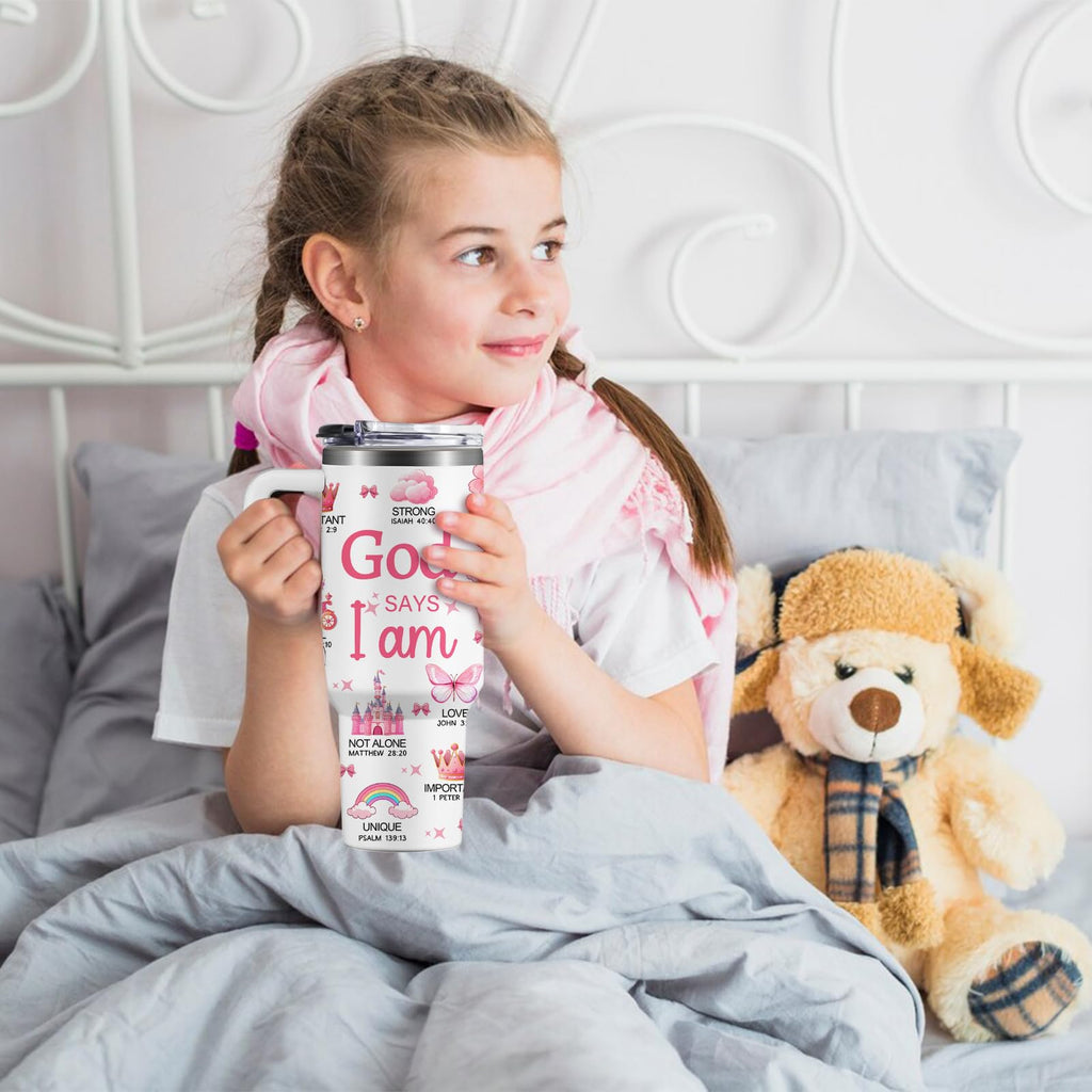 Christian Gifts for Women, 40 oz I Can Do All Things Christ Tumbler With Handle, Inspirational Religious Birthday Gifts for Faith Cup, Christian Jesus God Bible Verse Pastor Prayer Gift for Christmas