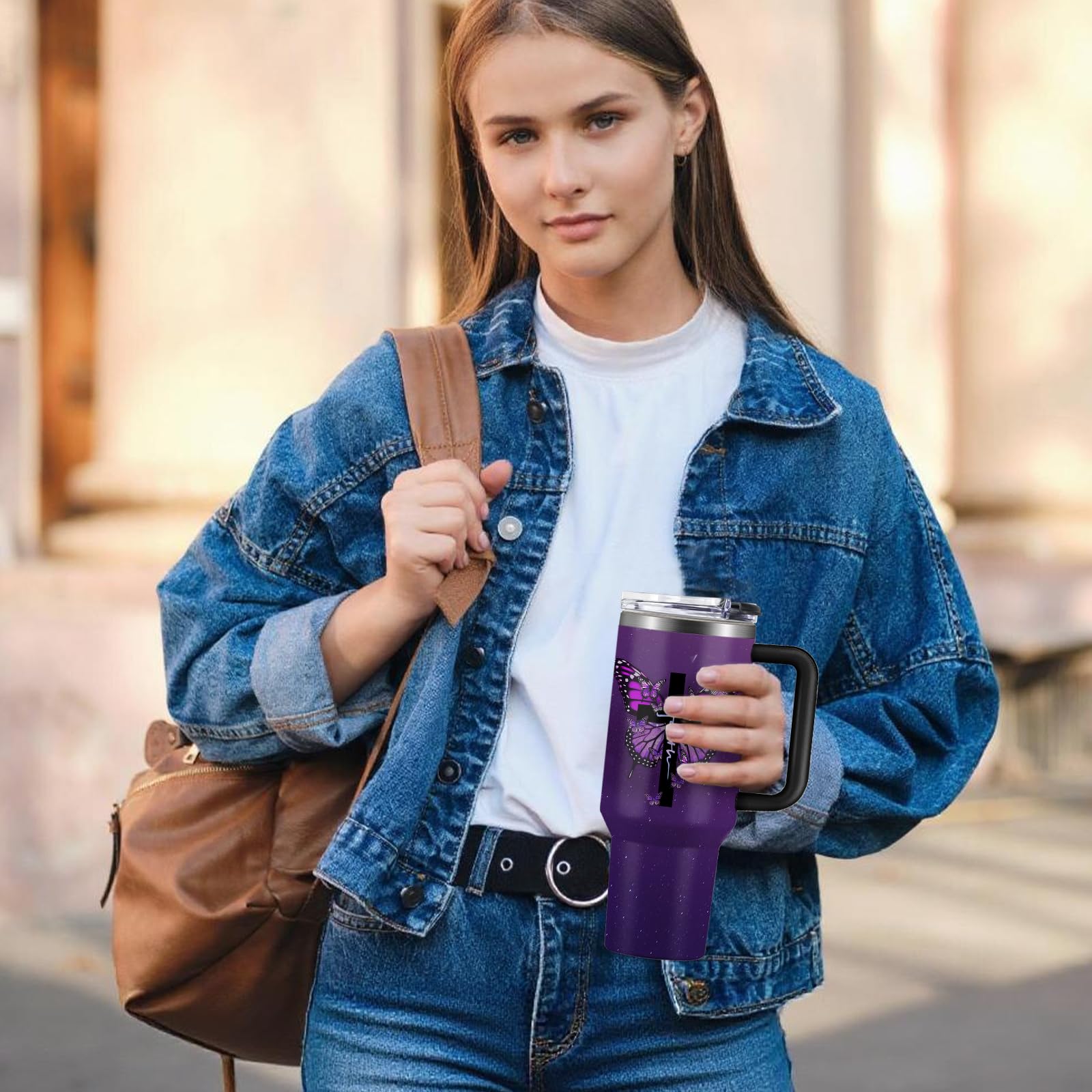 Christian Gifts for Women, 40 oz I Can Do All Things Christ Tumbler With Handle, Inspirational Religious Birthday Gifts for Faith Cup, Christian Jesus God Bible Verse Pastor Prayer Gift for Christmas