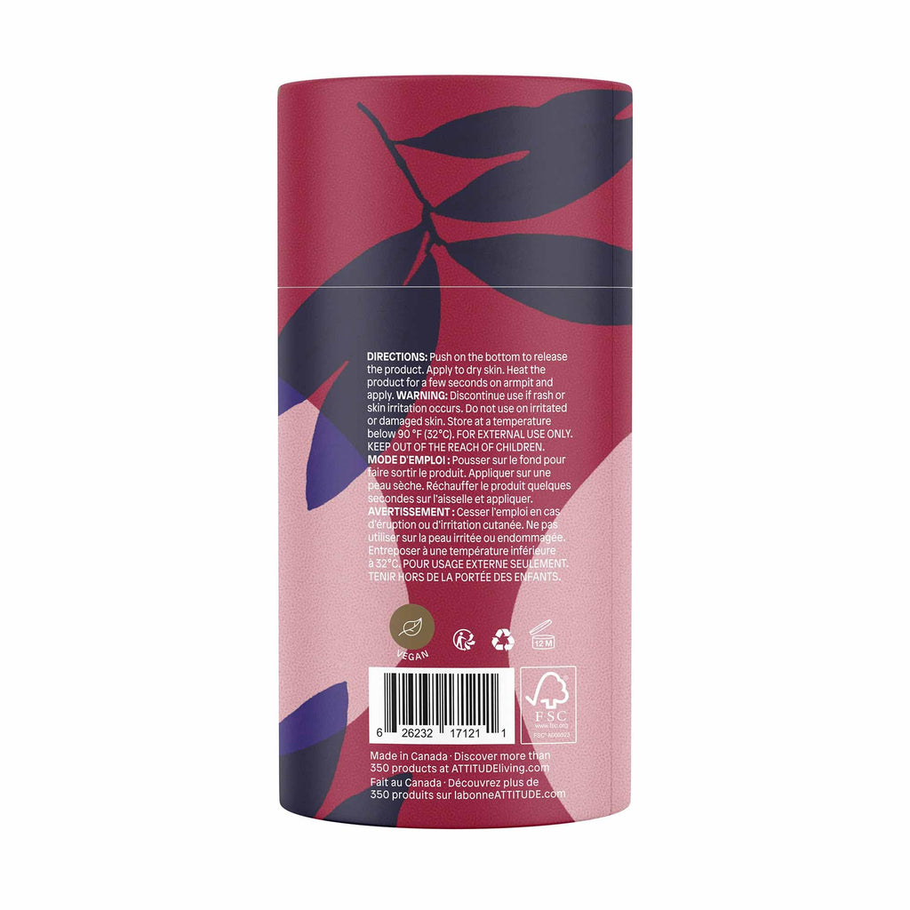 ATTITUDE Natural Deodorant, Aluminum-free, Odor Control & Long Lasting, Nourishing Ingredients, Castor, Jojoba Oils, Baking Soda-free, EWG Verified, For Men & Women, Patchouli & Black Pepper, 3 Oz