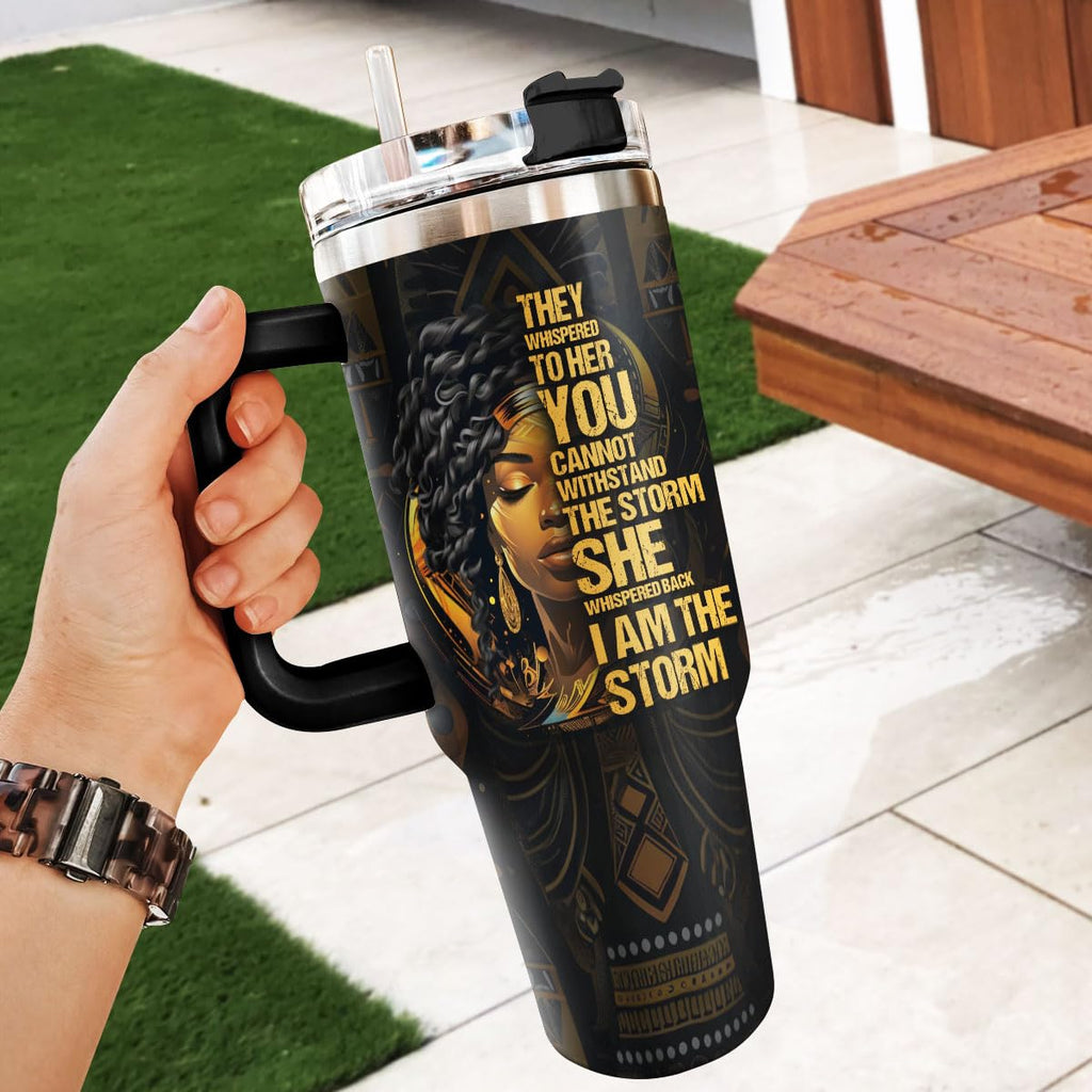 Sistabag - Coffee Tumbler For Black Women - Birthday, Mother's Day, Christmas Gifts For Women, Pride Tumbler For Woman (She Who Kneels Before God, 20 Oz)